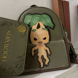 Loungefly Green Mandrake Backpack with coin bag